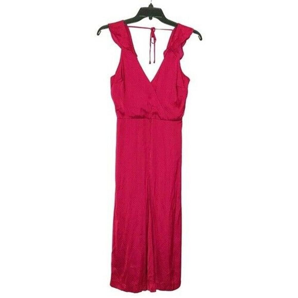 Parker Romper Jumpsuit Rose/Red Color Tie on Back Size Medium
